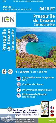 I.G.N Carte au 1-25.000ème - TOP 25 - 418 ET - Presqu'île de Crozon - Camaret sur mer