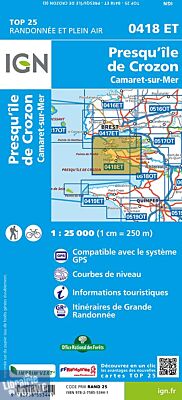 I.G.N Carte au 1-25.000ème - TOP 25 - 418 ET - Presqu'île de Crozon - Camaret sur mer