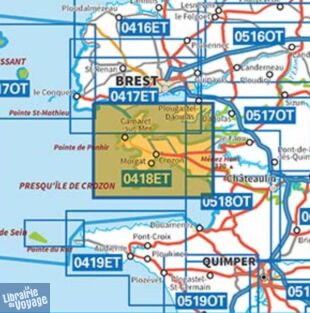 I.G.N Carte au 1-25.000ème - TOP 25 - 418 ET - Presqu'île de Crozon - Camaret sur mer
