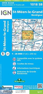I.G.N - Carte au 1-25.000ème - Série bleue - 1018 SB - Saint-Méen-le-Grand - Merdrignac