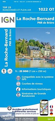 I.G.N Carte au 1-25.000ème - TOP 25 - 1022 OT - La Roche-Bernard - PNR de Brière