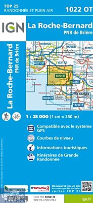 I.G.N Carte au 1-25.000ème - TOP 25 - 1022 OT - La Roche-Bernard - PNR de Brière