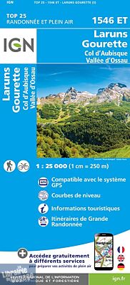 I.G.N - Carte au 1-25.000ème - TOP 25 - 1546 ET - Laruns - Gourette - Col d'Aubisque - Vallée d'Ossau