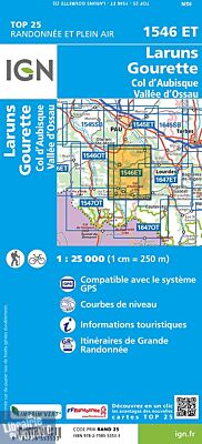 I.G.N - Carte au 1-25.000ème - TOP 25 - 1546 ET - Laruns - Gourette - Col d'Aubisque - Vallée d'Ossau