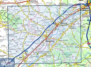 I.G.N - Carte au 1-25.000ème - Série bleue - 2120SB - Beaugency - Mer - Meung-Sur-Loire