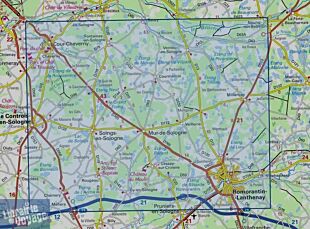 I.G.N - Carte au 1-25.000ème - Série Bleue - 2122SB - Romorantin-Lanthenay - Cour-Cheverny