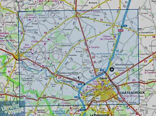 I.G.N Carte au 1-25.000ème - Série bleue - 2125 SB - Châteauroux - Levroux - Villedieu-sur-Indre