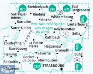 Kompass - Carte de randonnées - n°2220 - Alsace Vosges nord