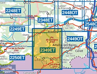 I.G.N Carte au 1-25.000ème - TOP 25 - 2349 ET - Massif du Canigou