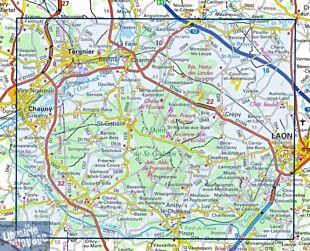 I.G.N - Carte au 1-25.000ème - Série bleue - 2610SB - Tergnier - Forêts de Saint-Gobain et de Coussy Basse