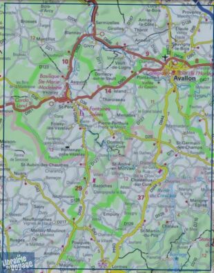 I.G.N - Carte au 1-25.000ème - Série bleue Top 25 - 2722ET - Avallon - Vézelay - PNR du Morvan