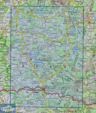 I.G.N - Carte au 1-25.000ème - TOP 25 - 2723 ET - Château-Chinon - Lac des Settons - PNR du Morvan