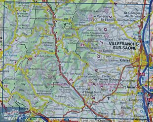 I.G.N - Carte au 1-25.000ème - TOP 25 - 2930 ET - Villefranche-sur-Saône - Vallée de l'Azergues - Beaujolaises
