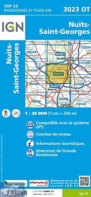 I.G.N - Carte au 1-25.000ème - TOP 25 - 3023 OT - Nuits St-Georges