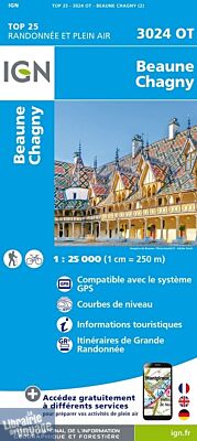 I.G.N - Carte au 1-25.000ème - TOP 25 - 3024 OT - Beaune - Chagny