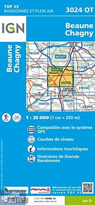 I.G.N - Carte au 1-25.000ème - TOP 25 - 3024 OT - Beaune - Chagny