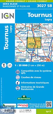 I.G.N Carte au 1-25.000ème - Série bleue - 3027 SB - Tournus - Lugny