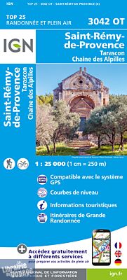 I.G.N - Carte au 1-25.000ème - TOP 25 - 3042 OT - Saint-Rémy-de-Provence - Tarascon - Chaîne des Alpilles