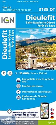 I.G.N - Carte au 1-25.000ème - TOP 25 - 3138 OT - Dieulefit - St-Nazaire-le-Désert - Forêt de Saou