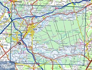 I.G.N - Carte au 1-25.000ème - Série bleue - 3224SB - Dole - Orchamps - Forêt de Chaux
