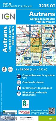 I.G.N Carte au 1-25.000ème - TOP 25 - 3235 OT - Autrans - Gorges de la Bourne - PNR du Vercors