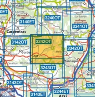 I.G.N - Carte au 1-25.000ème - Série bleue Top 25 - 3242OT - Apt - PNR du Luberon
