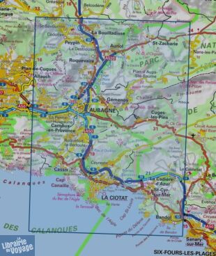 I.G.N - Carte au 1-25.000ème - TOP 25 - Aubagne - La Ciotat - Massif de la Sainte-Baume