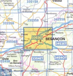 I.G.N - Carte au 1-25.000ème - TOP 25 - 3323 ET - Besançon - Forêt de Chailluz
