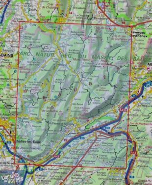 I.G.N - Carte au 1-25.000ème - TOP 25 - 3432OTR - Massif des Bauges (Résistante)