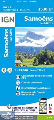 I.G.N - Carte au 1-25.000ème - TOP 25 - 3530 ET - Samoëns - Haut-Giffre