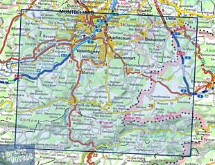 I.G.N - Carte au 1-25.000ème - TOP 25 - 3622OT - Montbéliard - Vallée du Doubs