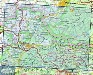 I.G.N - Carte au 1-25.000ème - TOP 25 - 3713ET - Bitche - Dambach - PNR des Vosges du Nord