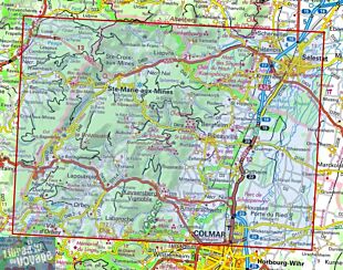I.G.N - Carte au 1-25.000ème - TOP 25 - 3718OTR (résistante) - Sélestat - Col du Bonhomme - Saint-Marie-Aux-Mines - Kaysersberg - Riquewihr