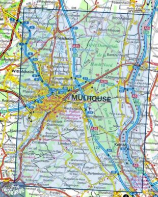 I.G.N - Carte au 1-25.000ème - TOP 25 - 3720ET - Mulhouse - Forêt domaniale de la Hardt