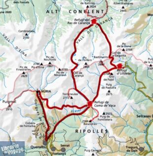 Editions Alpina - Carte de randonnées - Travessa 3 refugis (Carança, Ulldeter, Coma de vaca)