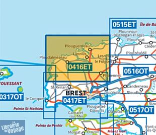 I.G.N - Carte au 1-25.000ème - TOP 25 - 416 ET - Plouguerneau - Les Abers