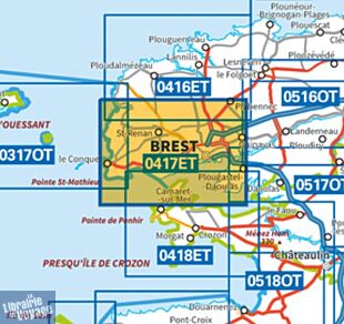 I.G.N Carte au 1-25.000ème - TOP 25 - 417 ET - Brest - Pointe de Saint-Matthieu