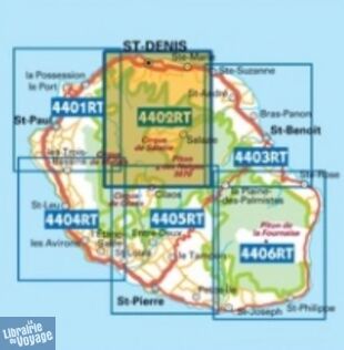 I.G.N - Carte au 1-25.000ème - TOP 25 - 4402 RT - Saint-Denis - Cirques de Mafate et de Salazie - Parc National de la Réunion