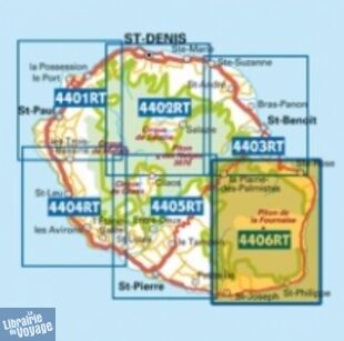 I.G.N - Carte au 1-25.000ème - TOP 25 - 4406 RT - Piton de la Fournaise - Parc National de la Réunion