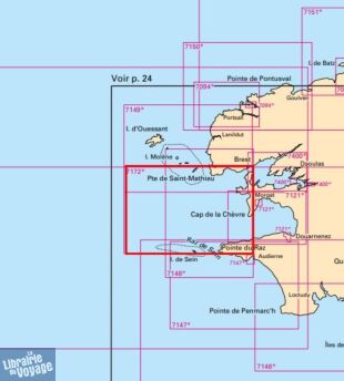 SHOM - Carte marine pliée - 7172L - De la Pointe de Saint-Mathieu à la chausée de Sein - Iroise