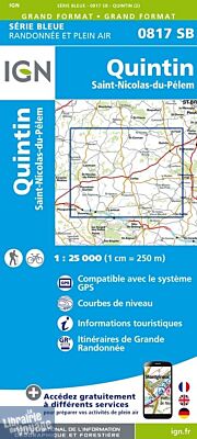 I.G.N - Carte au 1-25.000ème - Série bleue - 0817 SB - Quintin - Saint-Nicolas-du-Pélem