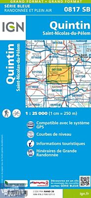 I.G.N - Carte au 1-25.000ème - Série bleue - 0817 SB - Quintin - Saint-Nicolas-du-Pélem