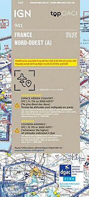 941 - Carte Aéronautique OACI 941 - France nord-ouest - Papier - Edition 2025