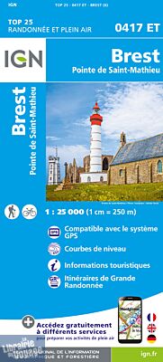 I.G.N Carte au 1-25.000ème - TOP 25 - 417 ET - Brest - Pointe de Saint-Matthieu