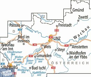 BVA & ADFC Verlag - Carte indéchirable Vélo - OS1 Autriche - Vallée du Danube, Salzbourg