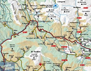 Alpina - Carte de randonnées - Turbón - Congostos del Ventamillo y Obarra - Pueblos del Solano - Valle de Castanesa