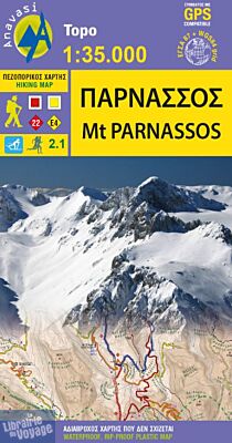 Anavasi - Carte de randonnées réf.2.1 - Parnassos (Mont Parnasse)