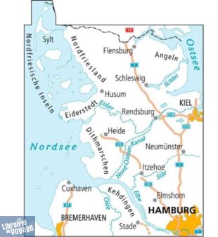 BVA & ADFC Verlag - Carte vélo indéchirable - Allemagne n°2 - Nordfriesland - Schleswig