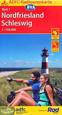 BVA & ADFC Verlag - Carte vélo indéchirable - Allemagne n°2 - Nordfriesland - Schleswig