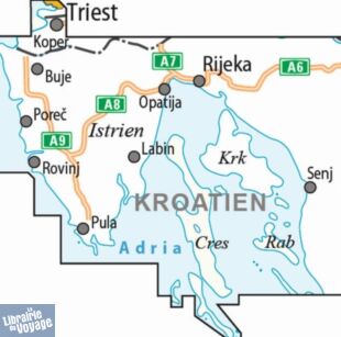 BVA & ADFC Verlag - Carte indéchirable Vélo - Istrie et baie de Kvarner (Croatie)